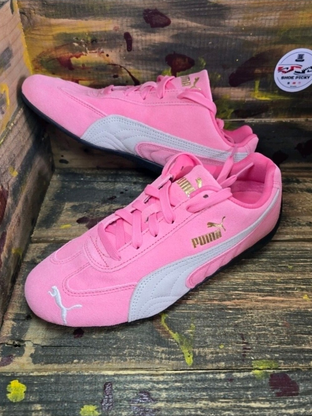 Puma Speedcat OG Youth Size 7 = Womens 8.5 Pink Retro Sneakers Shoes 401698-05